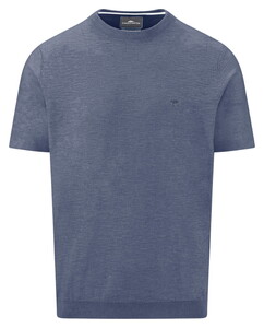 Fynch-Hatton O-Neck Cotton Linen T-Shirt Horizon