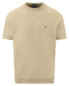 Fynch-Hatton O-Neck Cotton Linen T-Shirt Pistachio