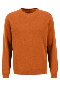Fynch-Hatton O-Neck Cotton Trui Burnt Orange