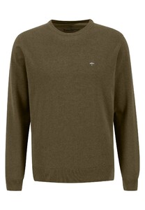 Fynch-Hatton O-Neck Cotton Trui Deep Forest