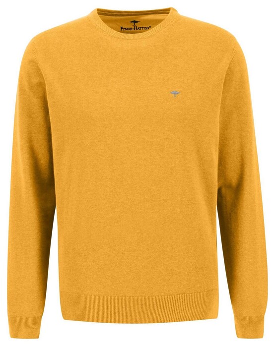 Fynch-Hatton O-Neck Cotton Trui Winter Sun