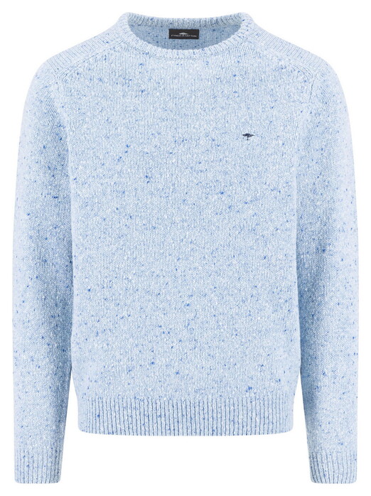 Fynch-Hatton O-Neck Donegal Knit Pullover Crystal Blue