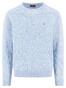 Fynch-Hatton O-Neck Donegal Knit Trui Crystal Blue