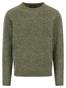 Fynch-Hatton O-Neck Donegal Knit Trui Dark Ivy