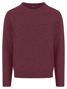 Fynch-Hatton O-Neck Donegal Knit Trui Deep Merlot