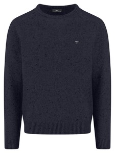 Fynch-Hatton O-Neck Donegal Knit Trui Navy