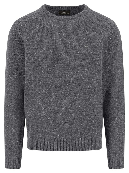 Fynch-Hatton O-Neck Donegal Knit Trui Steel