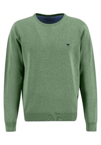 Fynch-Hatton O-Neck Fine Knit Cotton Trui Spring Green
