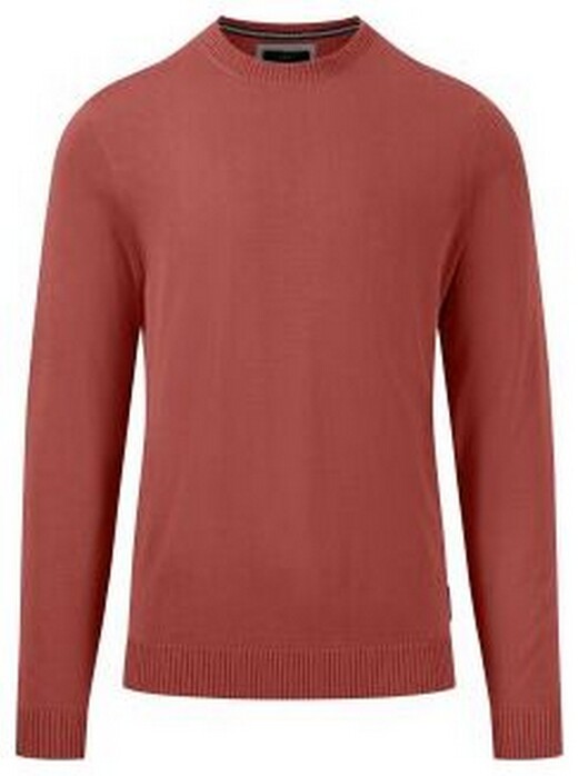 Fynch-Hatton O-Neck Fine Knit Trui Orient Red