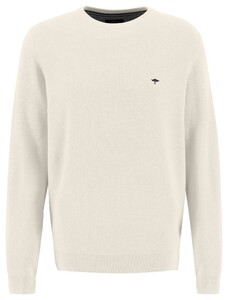 Fynch-Hatton O-Neck Fine Structure Pullover Off White