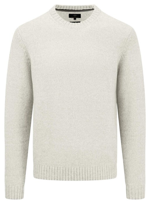 Fynch-Hatton O-Neck Fine Texture Knit Trui Off White