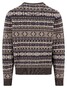 Fynch-Hatton O-Neck Jacquard Lambswool Trui Dark Chocolate