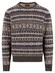 Fynch-Hatton O-Neck Jacquard Lambswool Trui Dark Chocolate