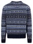 Fynch-Hatton O-Neck Jacquard Lambswool Trui Navy