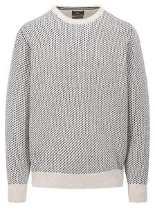 Fynch-Hatton O-Neck Lambswool Mini Jacquard Pullover Winter White
