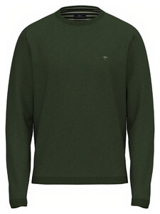 Fynch-Hatton O-Neck Light Air Cotton Trui Donker Khaki