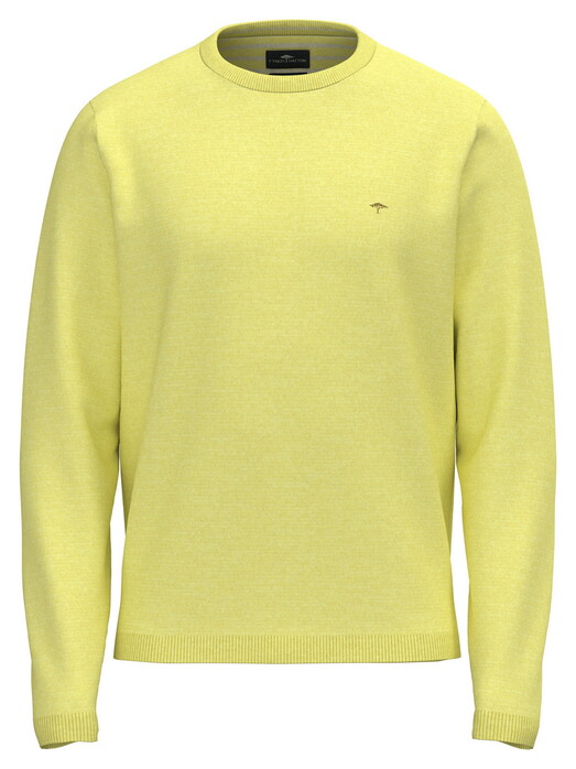 Fynch-Hatton O-Neck Light Air Cotton Trui Pale Yellow