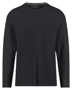 Fynch-Hatton O-Neck Long Sleeve Uni Color Cotton T-Shirt Black