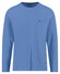 Fynch-Hatton O-Neck Long Sleeve Uni Color Cotton T-Shirt Crystal Blue