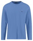 Fynch-Hatton O-Neck Long Sleeve Uni Color Cotton T-Shirt Crystal Blue