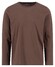 Fynch-Hatton O-Neck Long Sleeve Uni Color Cotton T-Shirt Dark Chocolate