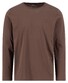 Fynch-Hatton O-Neck Long Sleeve Uni Color Cotton T-Shirt Dark Chocolate