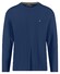 Fynch-Hatton O-Neck Long Sleeve Uni Color Cotton T-Shirt Midnight