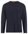 Fynch-Hatton O-Neck Long Sleeve Uni Color Cotton T-Shirt Navy