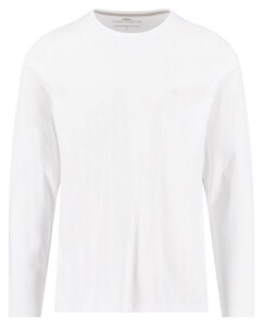 Fynch-Hatton O-Neck Long Sleeve Uni Color Cotton T-Shirt White