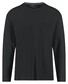 Fynch-Hatton O-Neck Long Sleeve Uni Color Cotton T-Shirt Zwart