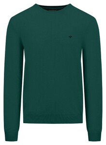 Fynch-Hatton O-Neck Merino Cashmere Pullover Dark Emerald