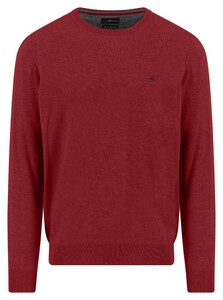 Fynch-Hatton O-Neck Merino Cashmere Pullover Garnet Red