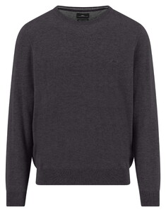 Fynch-Hatton O-Neck Merino Cashmere Trui Charcoal