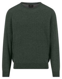 Fynch-Hatton O-Neck Merino Cashmere Trui Dark Ivy