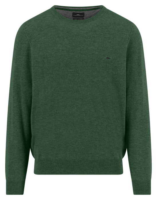Fynch-Hatton O-Neck Merino Cashmere Trui Dark Leaf