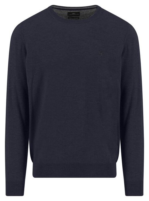 Fynch-Hatton O-Neck Merino Cashmere Trui Navy