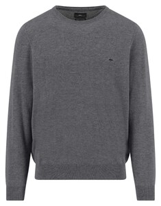 Fynch-Hatton O-Neck Merino Cashmere Trui Steel