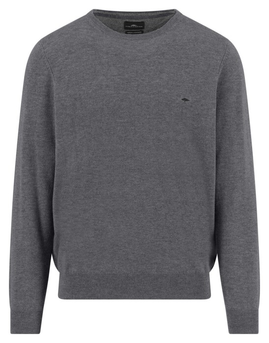 Fynch-Hatton O-Neck Merino Cashmere Trui Steel