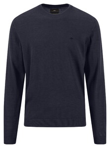 Fynch-Hatton O-Neck Merino Wool Trui Navy