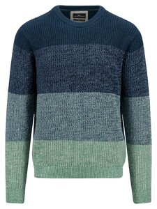 Fynch-Hatton O-Neck Mouliné Dégradé Trui Dark Teal