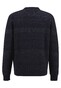 Fynch-Hatton O-Neck Rib Cotton Wool Blend Trui Navy