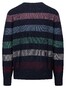 Fynch-Hatton O-Neck Rib Multicolor Stripe Trui Navy-Multi