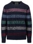 Fynch-Hatton O-Neck Rib Multicolor Stripe Trui Navy-Multi