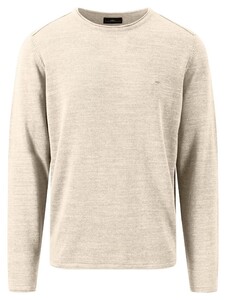 Fynch-Hatton O-Neck Slub Cotton Pullover Off White
