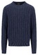 Fynch-Hatton O-Neck Soft Knit Cable Pullover Navy