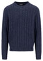 Fynch-Hatton O-Neck Soft Knit Cable Pullover Navy