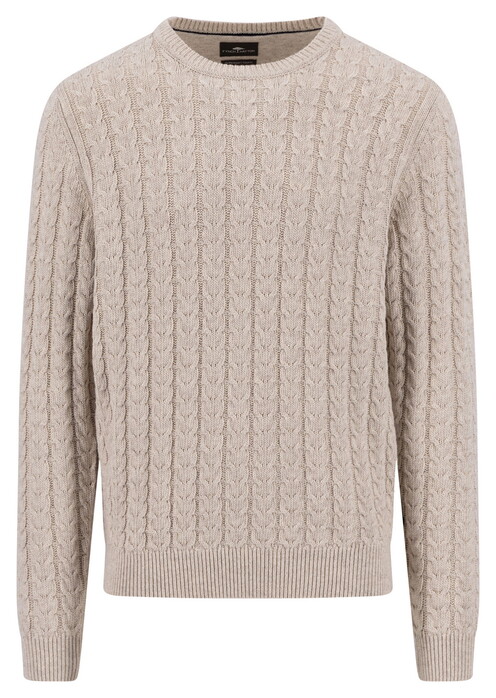 Fynch-Hatton O-Neck Soft Knit Cable Pullover New Off White