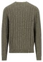 Fynch-Hatton O-Neck Soft Knit Cable Trui Donker Khaki
