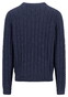 Fynch-Hatton O-Neck Soft Knit Cable Trui Navy