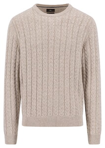 Fynch-Hatton O-Neck Soft Knit Cable Trui New Off White